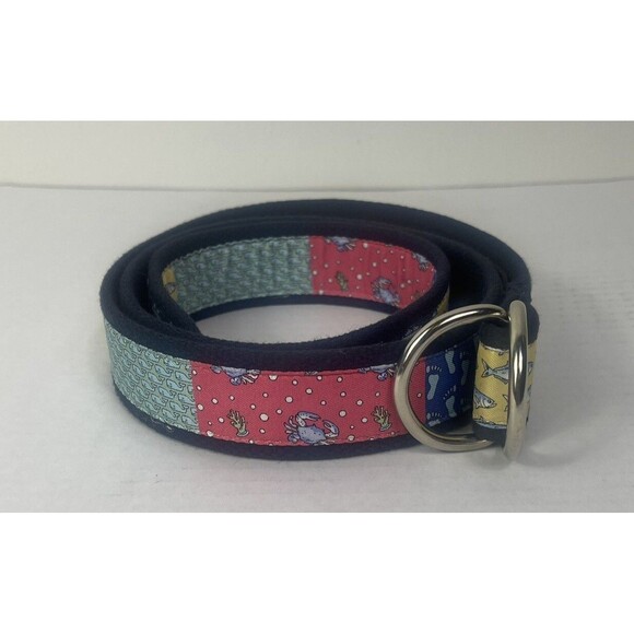 Vineyard Vines Coastal Fish Patchwork Belt Multi Print Size Large Golf Athletic - Picture 1 of 7